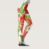 Leggings Roses rouges aquarelle transparente motif (Droite)