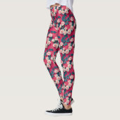 Leggings Roses Rouges Et Blanches (Gauche)