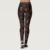 Leggings Roses rouges et Ravens Gothique Alternative Floral (Dos)