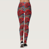 Leggings Roses Rouges Veloutées (Dos)