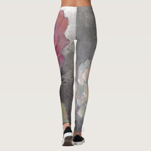 Leggings Roses sur le gris (Dos)
