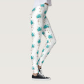 Leggings Roses turquoise avec touches (Droite)