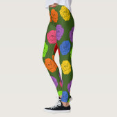Leggings Roses vifs et colorés - Vert (Gauche)