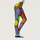 Leggings Roses vifs et colorés - Vert (Droite)