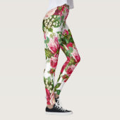 Leggings Roses vintages de pays rouge-rose botanique (Droite)