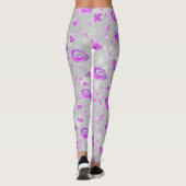 Leggings Roses Violet Clair (Dos)