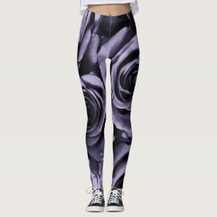 Leggings Roses Violet Pourpre Foncé Mode
