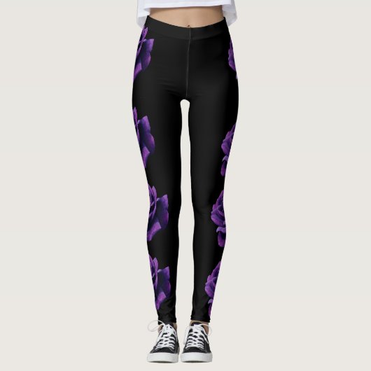 Leggings roses violets (Devant)