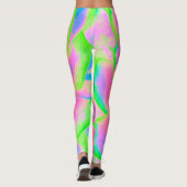 Leggings Rosette Succulente à la chaux verte et rose (Dos)