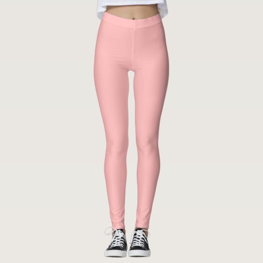 Leggings Rosettes roses couleur uni Pastel Impression (Devant)
