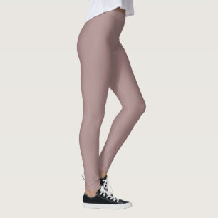 Leggings Rosy Brown couleur solide Élégant 
