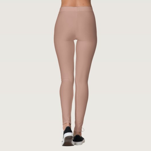 Leggings Rosy Brown uni couleur plaine (Dos)