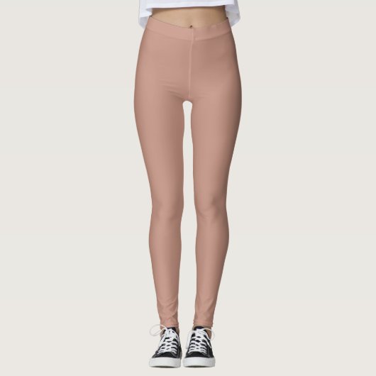 Leggings Rosy Brown uni couleur plaine (Devant)