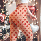 Leggings Rouge à Lèvres Empreinte de Baiser Pêche