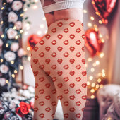 Leggings Rouge à Lèvres Empreinte de Baiser Pêche