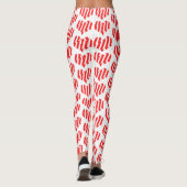 Leggings Rouge Abstrait n Blancs Valentine Coeur (Dos)