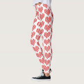 Leggings Rouge Abstrait n Blancs Valentine Coeur (Gauche)
