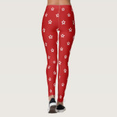 Leggings Rouge avec des étoiles blanches (Dos)