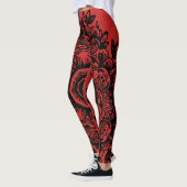 Leggings Rouge avec masque noir Damas (Gauche)