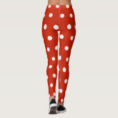 Leggings Rouge avec Pois blancs (Dos)