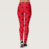 Leggings Rouge avec Pois noirs (Dos)