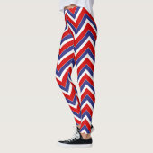Leggings Rouge-Blanc-Bleu-Chevron-LEGGINGS (Gauche)