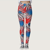 Leggings Rouge Blanc Bleu Feu (Devant)