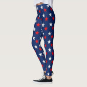 Leggings ROUGE, BLANC & BLEU ! Motif des étoiles patriotiq (Gauche)