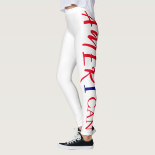 Leggings Rouge Blanc Bleu Noir Femme Africaine Américaine