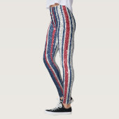 Leggings Rouge Blanc Bleu Parties scintillant Stripes tenda (Gauche)