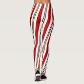 Leggings Rouge Blanc & Chocolat Sucre de canne rayures Noël (Dos)