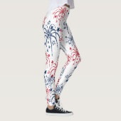 Leggings Rouge blanc et bleu 4 juillet feux d'artifice (Droite)