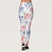 Leggings Rouge blanc et bleu 4 juillet feux d'artifice (Dos)