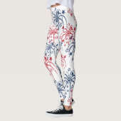 Leggings Rouge blanc et bleu 4 juillet feux d'artifice (Gauche)
