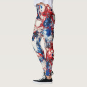 Leggings Rouge blanc et bleu encre d'alcool États-Unis Drap (Gauche)
