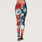Leggings Rouge, blanc et bleu | Patriotic Quart Juillet (Dos)