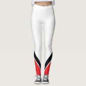 Leggings Rouge blanc et noir (Devant)
