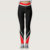 Leggings Rouge blanc et noir (Devant)