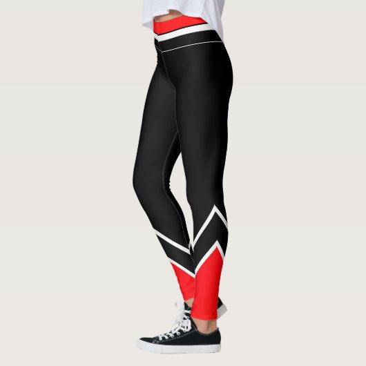 Leggings Rouge blanc et noir (Gauche)