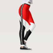 Leggings Rouge blanc et noir avec bande latérale (Droite)