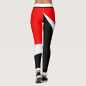 Leggings Rouge blanc et noir avec bande latérale (Dos)