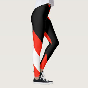 Leggings Rouge blanc et noir bloc couleur 4Anissa