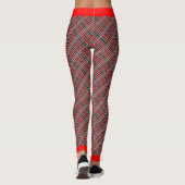 Leggings Rouge blanc et noir non conventionnel PLAID (Dos)