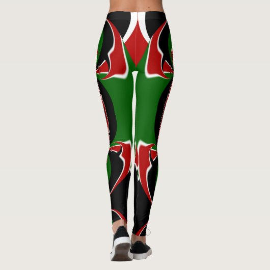 Leggings Rouge Blanc Et Vert (Dos)