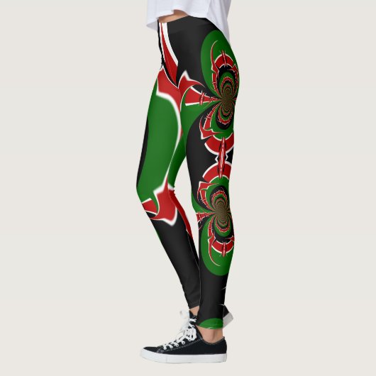 Leggings Rouge Blanc Et Vert (Gauche)