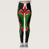 Leggings Rouge Blanc Et Vert (Devant)