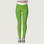 Leggings Rouge blanc et vert joyeux et festif (Devant)