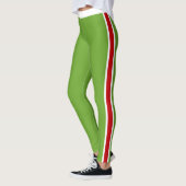 Leggings Rouge blanc et vert joyeux et festif (Gauche)