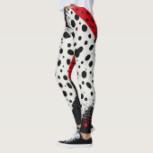 Leggings Rouge blanc inhabituel et femmes noires modernes (Gauche)