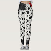 Leggings Rouge blanc inhabituel et femmes noires modernes (Devant)